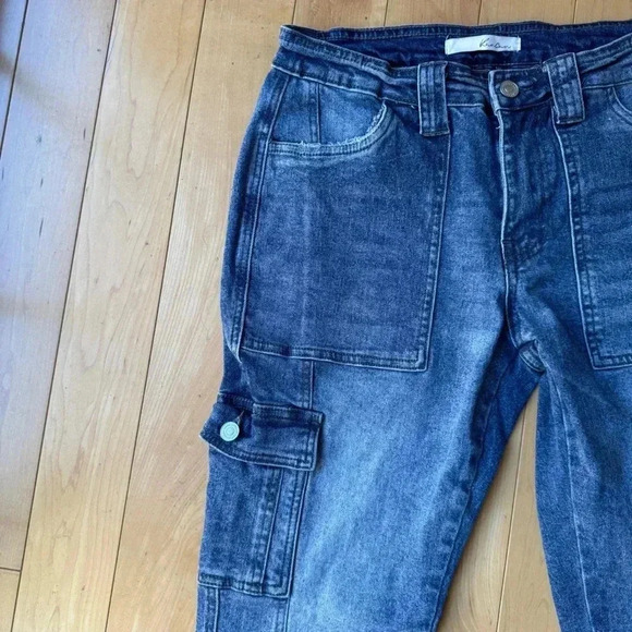 Cargo Denim Women’s High Rise Slim Straight Leg Jean by KanCan Size 7/27 - Picture 7 of 9